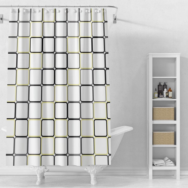 TIKABC Shower Curtain Liner, 4G PEVA Shower Liner, Plastic Waterproof Shower Curtains, 72x72 inch with Grommet Holes 3 Magnetic Weights - Image 1